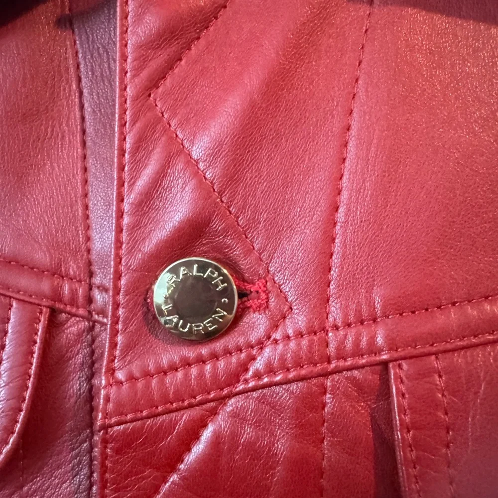 Ralph Lauren Red Leather Women's‎ Jacket 2 - Picture 5 of 9